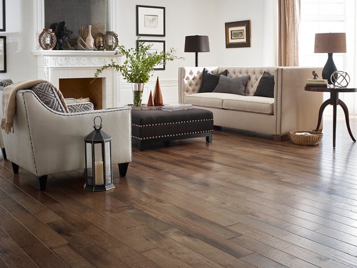 Hardwood flooring in a classic living room