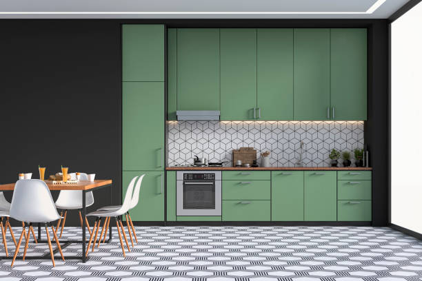 Green cabinets | Barrett Floors