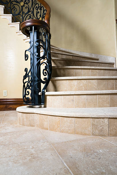 Natural tiles for stairs | Barrett Floors